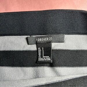 black & grey striped skirt